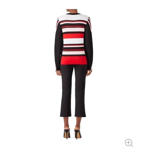 MSGM Color Blocked Horizontal Striped Knit Long Sleeve Crewneck Sweater Medium - Picture 4 of 17